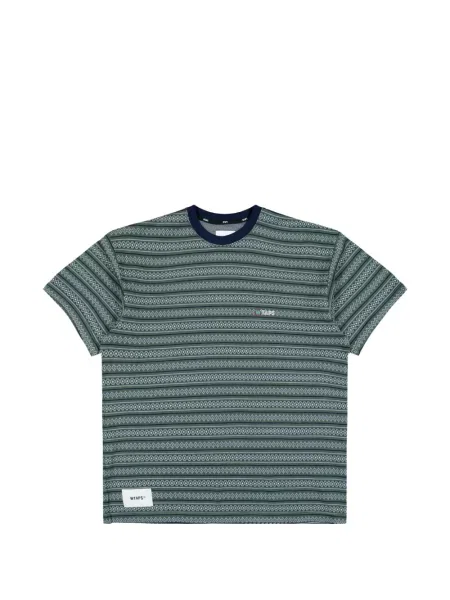 Tricou Wtaps cu imprimeu geometric verde