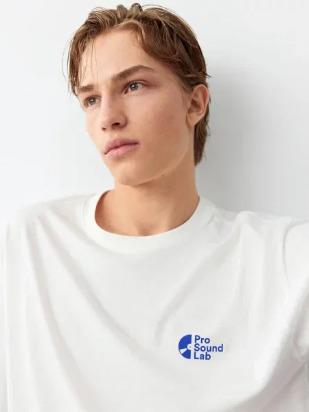 Wzorzysty t-shirt złamana biel Teen XL MANGO TEEN