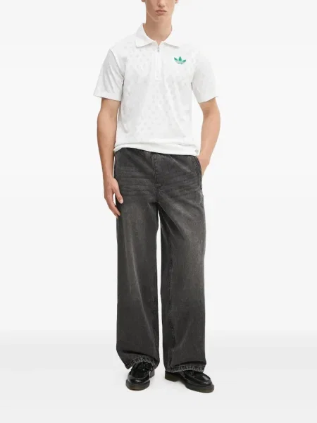 Prugaste bermuda kratke hlače Adidas s vezicama s čipkom smeđa