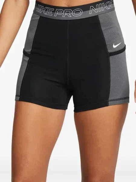Pantaloni scurți Nike alergare cu talie înaltă în carouri albastru
