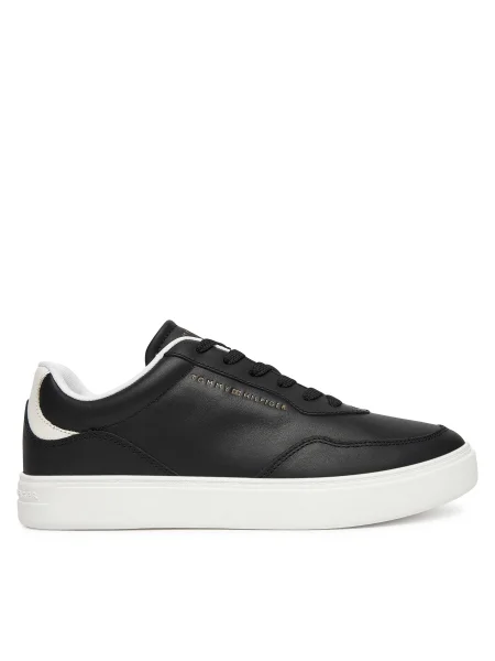 Tommy Hilfiger Kožené tenisky CASUAL CUPSOLE SNEAKER čierna