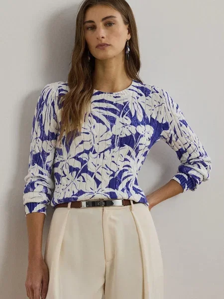 Пуловер Lauren Ralph Lauren бяло