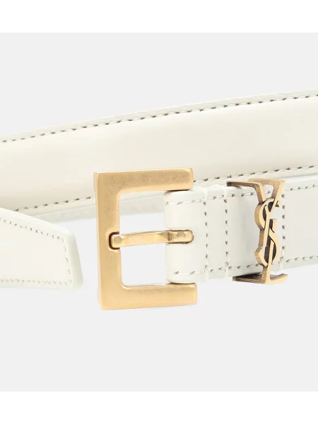 Curea Saint Laurent din piele alb