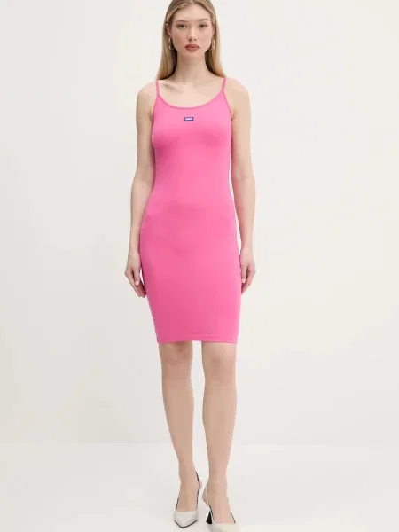 Сукня Hugo Blue рожевий mini облягаюча синя