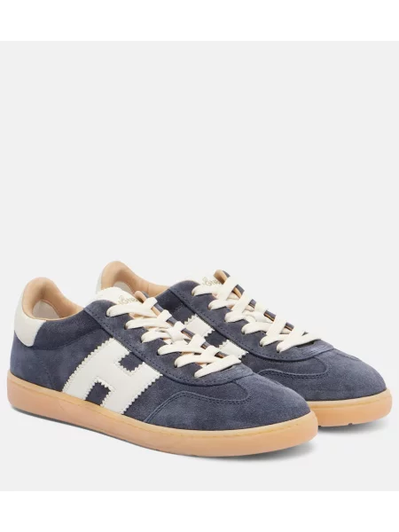 Sneakerși Hogan din piele de căprioară albastru