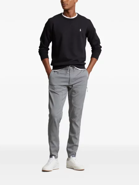 Tricou polo Polo Ralph Lauren cu glugă cu blană cu broderie roșu