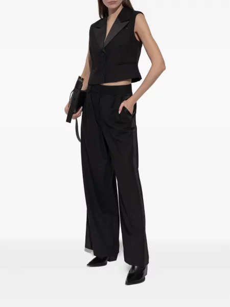Pantaloni Allsaints plisate negru