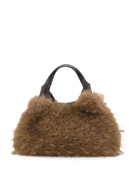 Geantă shopper Gianni Chiarini cu blană maro