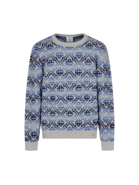 Sweter Casablanca wełniany z nadrukiem