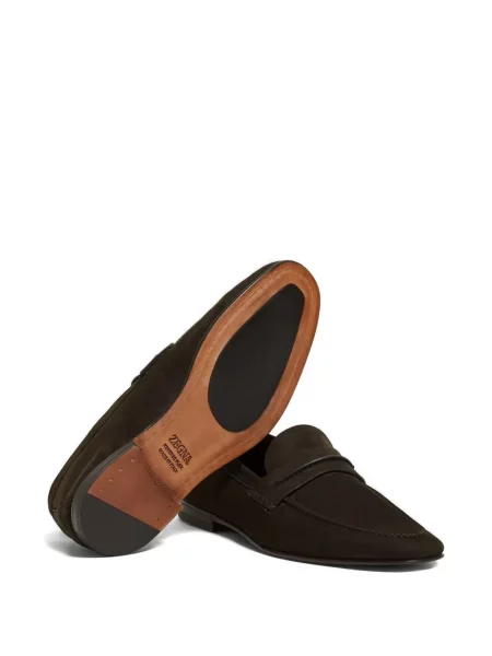 Pantofi loafer Zegna din piele maro