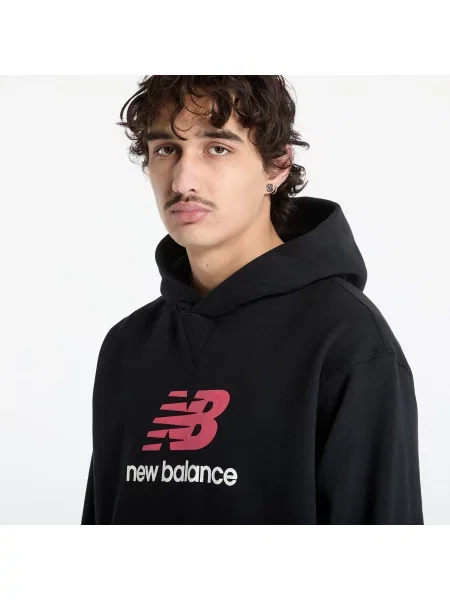 Φούτερ New Balance Athletics French Terry Logo Hoodie Black XL μαύρο