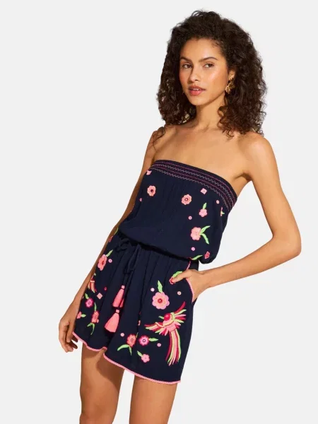 Love & roses Salopeta bleumarin lila / roz verde