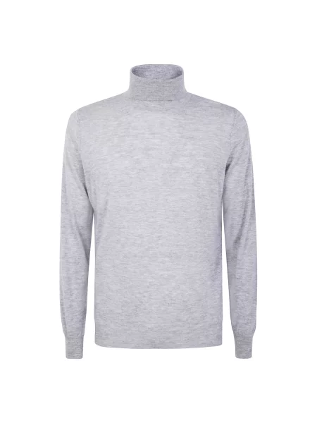 Lniany sweter z golfem Filippo De Laurentiis szary
