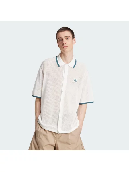 Pletená košile Adidas Originals bílá