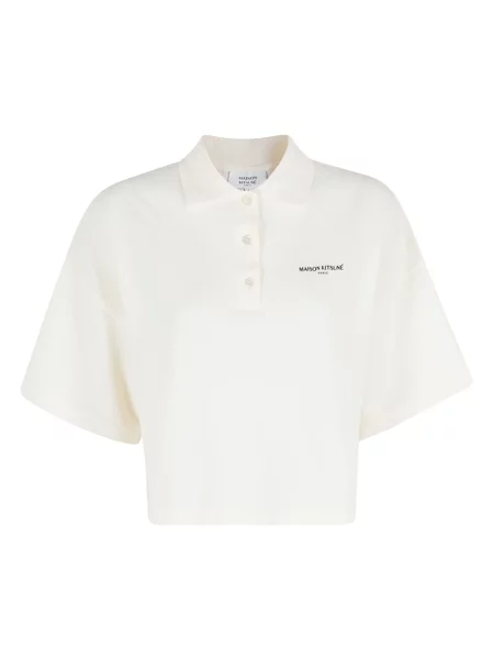 Koszulka polo Maison Kitsune beżowa