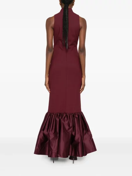 Rochie maxi Rotate Birger Christensen cu volane de costum roșu