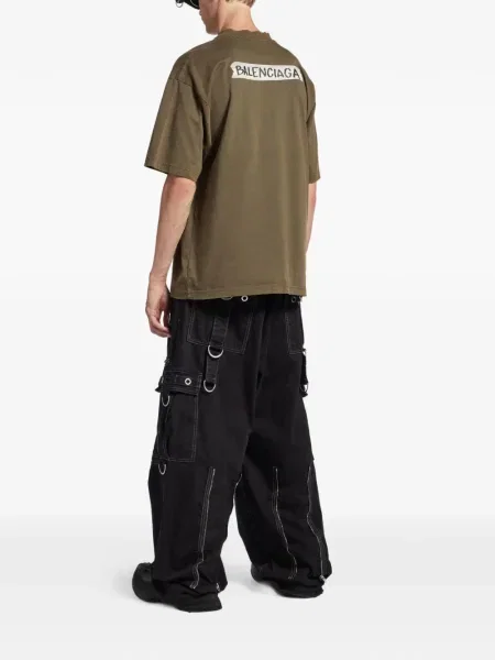 Tricou Balenciaga cu imagine maro