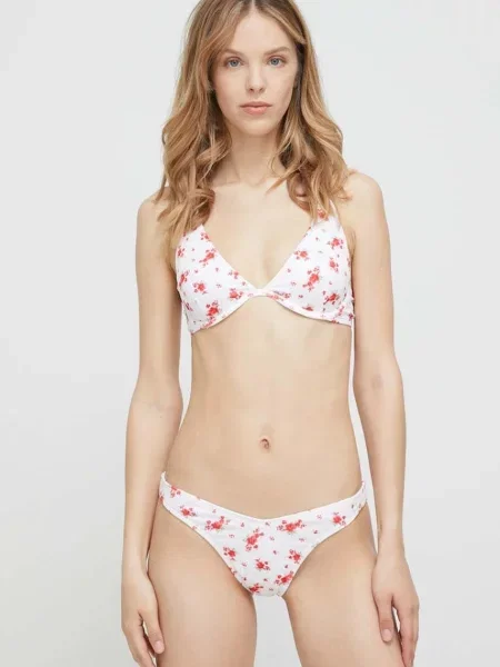 Plavková podprsenka Hollister Co. měkký košík bílá