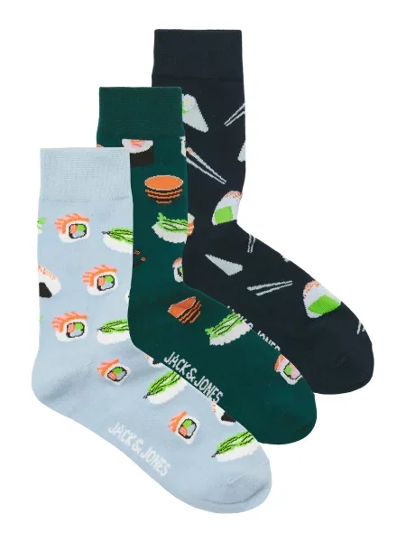 JACK & JONES Nogavice JACRICE mornarska / svetlo / zelena modra