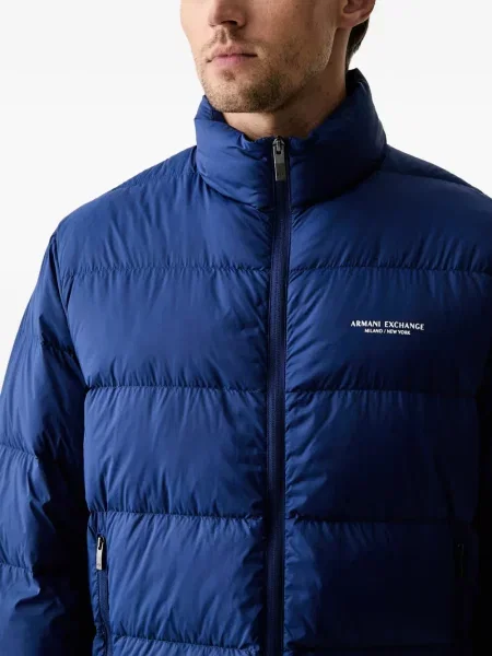 Prošiven jakna Armani Exchange s printom plava