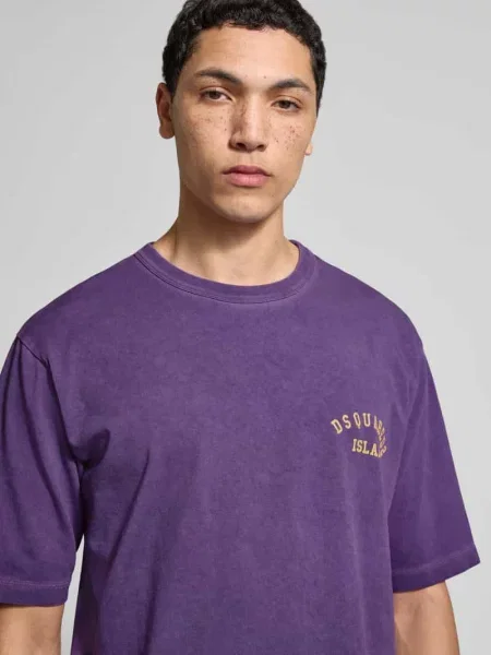 T-shirt o kroju loose fit z czystej bawełny Dsquared2 fioletowa