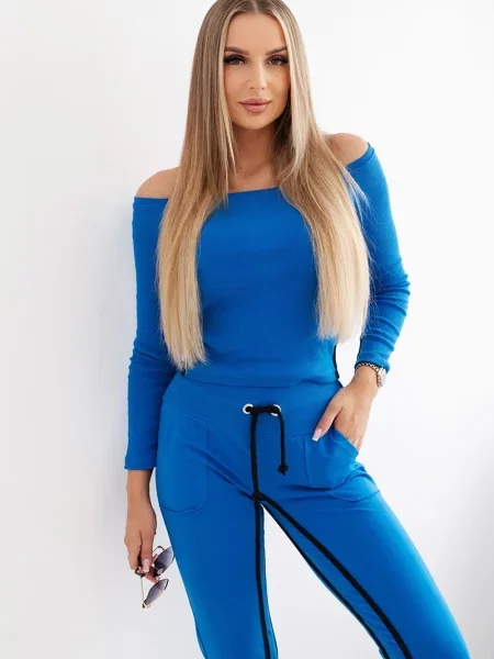 Komplet dresowy Kesi w paski niebieski