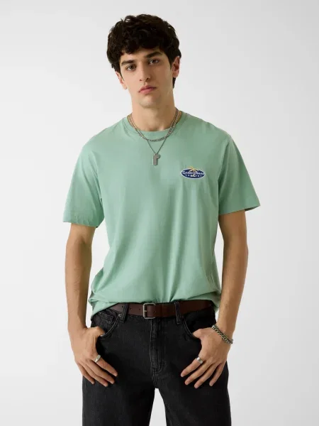 GUESS JEANS Póló menta zöld