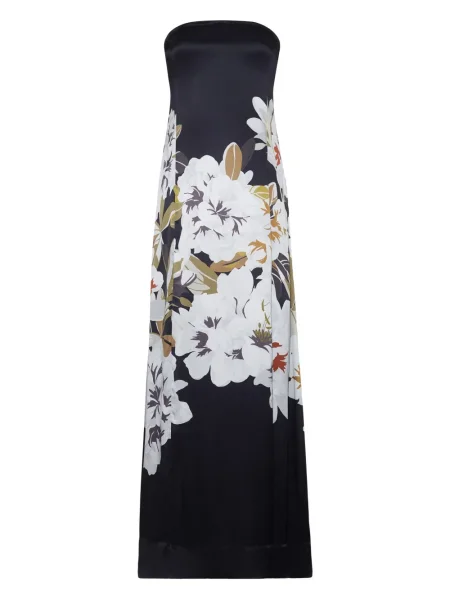 Rochie maxi Adam Lippes cu model floral cu imagine negru