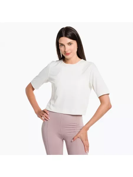 Дамска тениска Calvin Klein Knit от велур бял