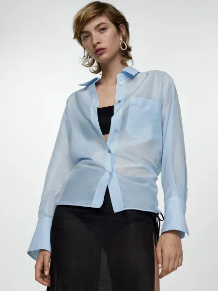 Сорочка MANGO Cosilk блакитний