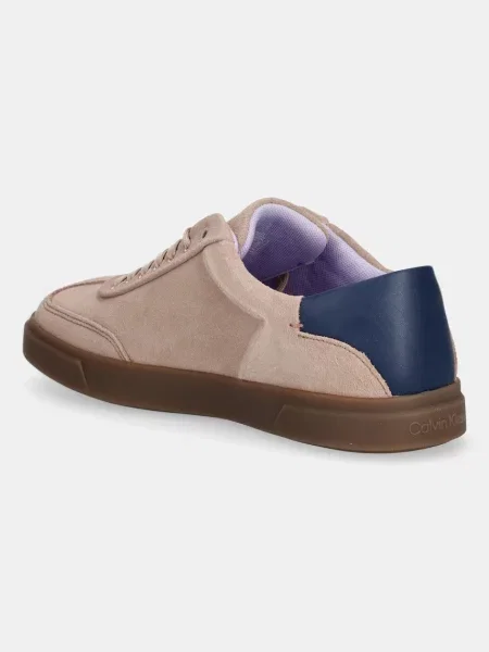 Kožené tenisky Calvin Klein LOW PRO CUPS LACE UP béžová