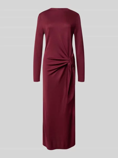 Długa sukienka z wiązanym detalem Rich & Royal bordowa