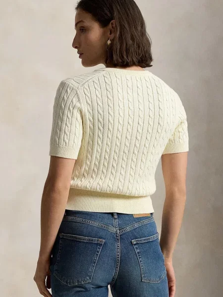 Polo Ralph Lauren sveter s krátkym rukávom dámsky béžová