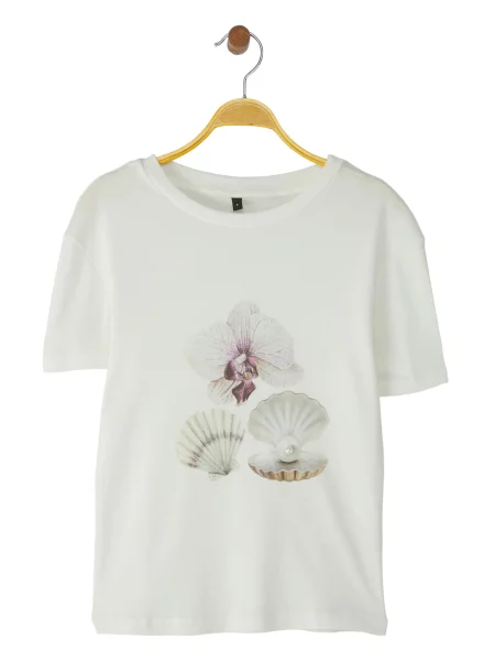 Trendyol Tricou / crem / auriu / mov închis bej