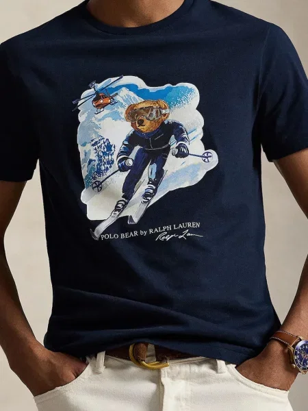 Футболка Polo Ralph Lauren с принтом синяя