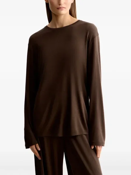 Tricou 12 Storeez de mătase lung maro