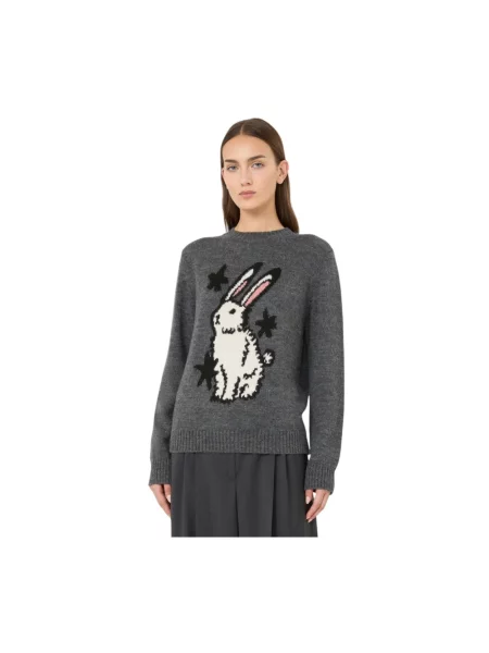 Sweter Weekend Max Mara wełniany szary