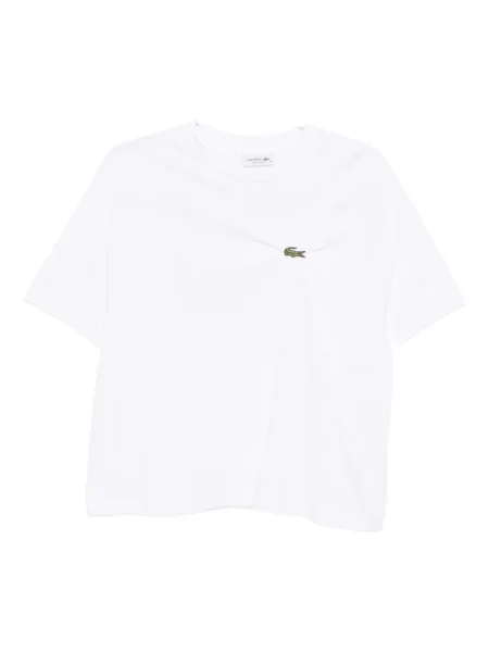 Koszulka Lacoste drapowana biała