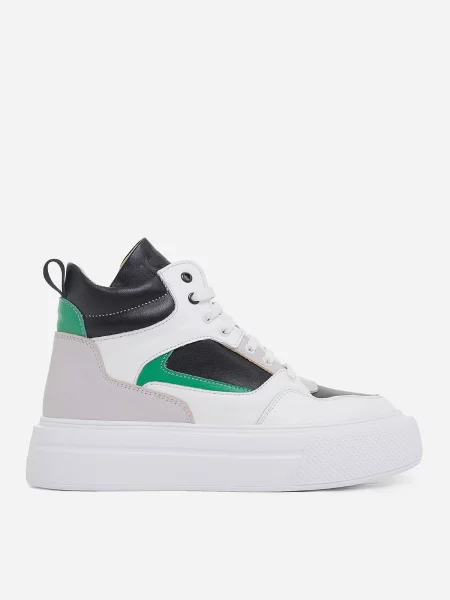 ISSA Plus Кеди високі Шкіра білий
