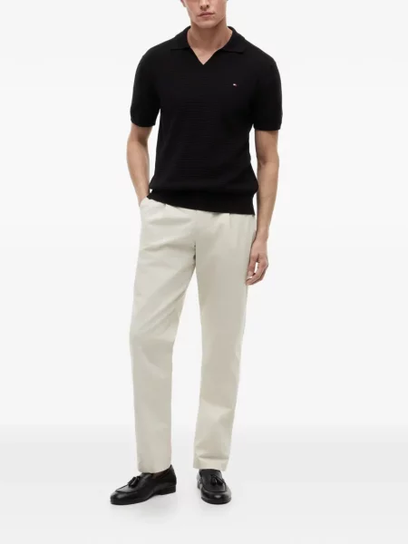 Πλεκτή μπλούζα Tommy Hilfiger με λαιμόκοψη v μαύρο