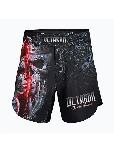 Мъжки тренировъчни шорти Octagon Santa Muerte MMA черни/мултиколор черно