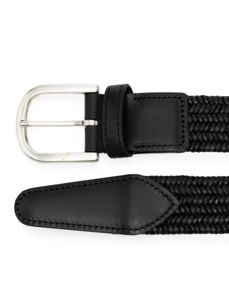 Cu centură curea Canali din piele negru