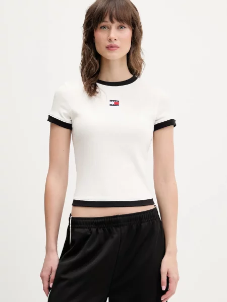 Tommy Jeans Tričko béžové