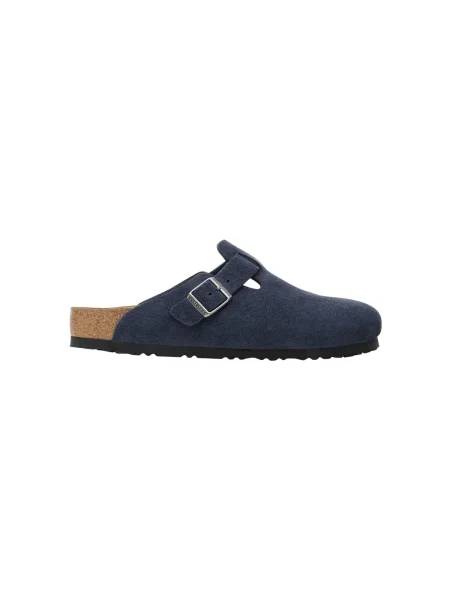 Birkenstock Mules încălțăminte Boston LEVE | narrow fit | piele întoarsă albastru