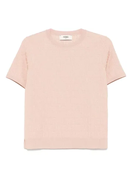 Tricou Fendi din jacard roz