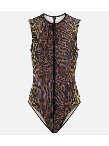 Top Alex Perry z nadrukiem w panterkę z siateczką