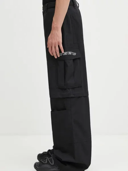Pantaloni de Double-Edged Sword cu fason cargo negru