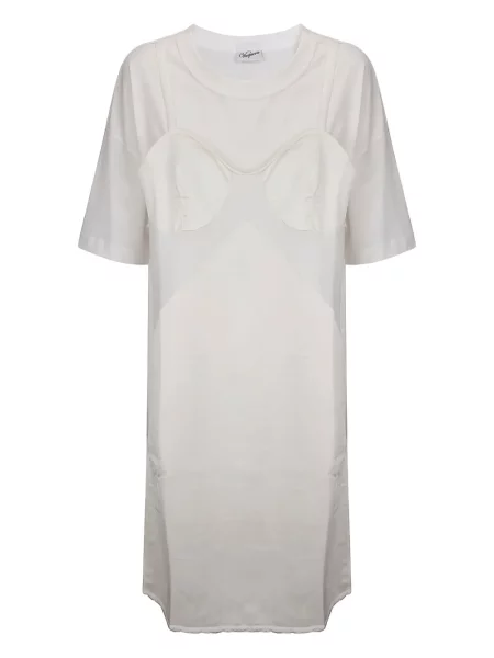 Sukienka koszulowa Vaquera do kolan garniturowa biała