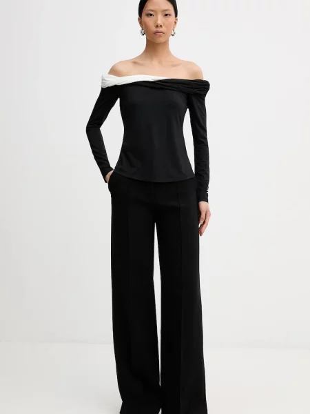 Блузка Karl Lagerfeld однотонна чорний