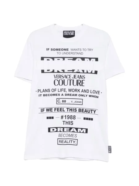 Tricou Versace Jeans Couture cu imagine alb